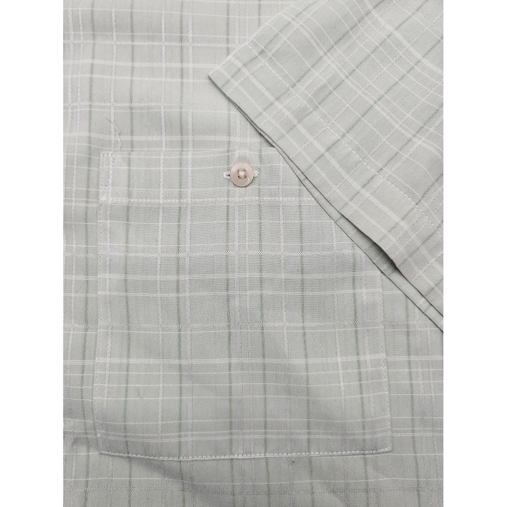 David Taylor Collection Mens XXL Sage Plaid Shirt Pocket - Picture 6 of 6